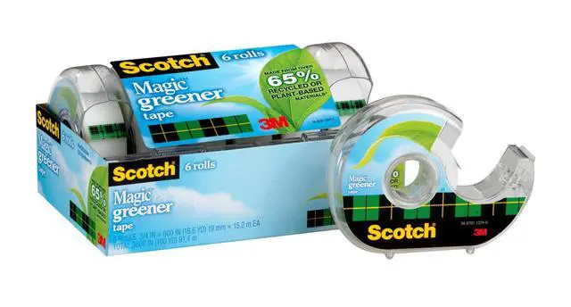 Alt view image 2 of 7 - Magic Greener Tape, 6 Rolls, Numerous Applications, Invisible Tape, Engineered for Repairing, 3/4 in. x 600 in. (6123) (Pack of 72)