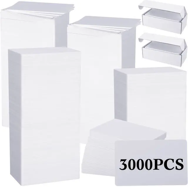 Main image of 3000 Pcs Cr80 30 Mil PVC Cards Quality Blank Plastic ID Credit Cards | PVC Cards Bulk, White Plastic Badge Business Cards Pack