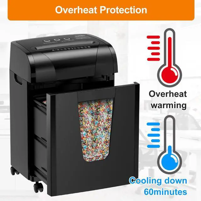 Alt view image 6 of 7 - 18-Sheet Heavy Duty Cross Cut P-4 Paper Shredder | 45-Min Continuous Shred, Anti-Jam Auto Reverse,5.28Gal Large Bin,Ultra Quiet 58dB,Shred CD & Card,1-Year Replacement
