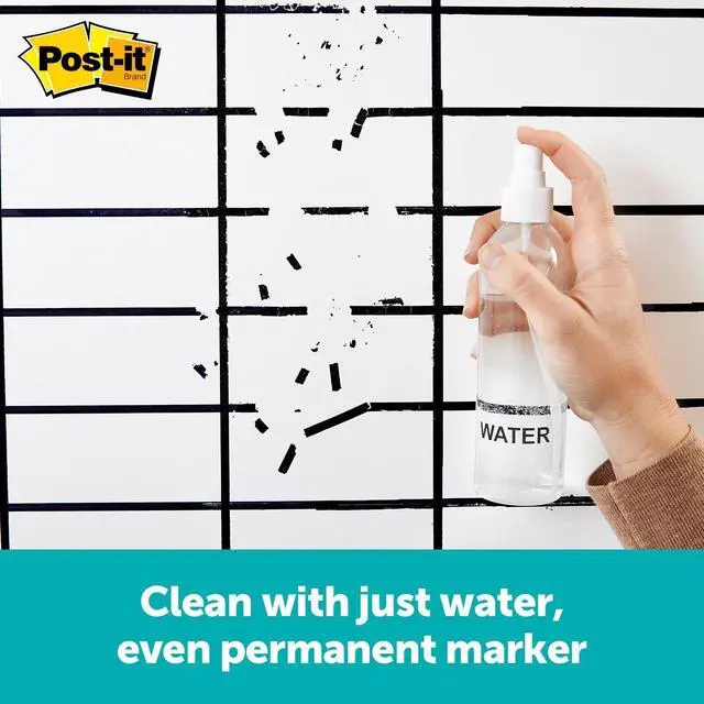 Alt view image 4 of 7 - Easy Erase Whiteboard Sheets, 12-Pack, White, Model EE-SH-2PK-RET | Instant Use, Dry Erase and Permanent Markers