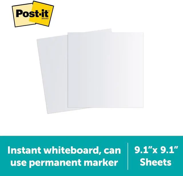 Alt view image 2 of 7 - Easy Erase Whiteboard Sheets, 12-Pack, White, Model EE-SH-2PK-RET | Instant Use, Dry Erase and Permanent Markers