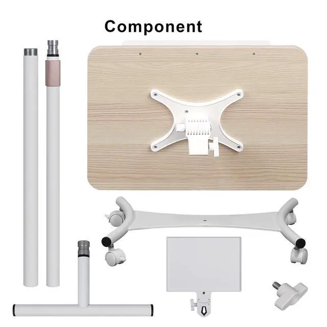 Alt view image 7 of 7 - Floor/Desktop Standing Book Stand,Solid Wood, Music Stand for Sheet Music with Tray, 4 Lockable Casters, Reading Stand with Page Clips, Height from 20-51in, for Laptops, Bible/Cookbook