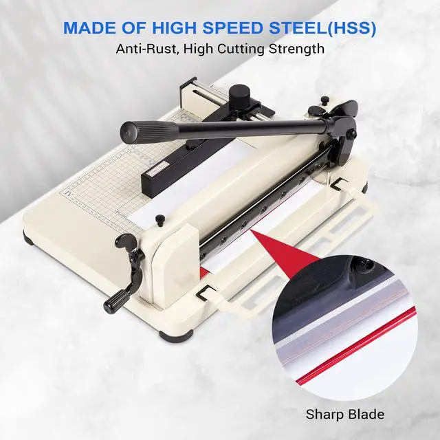 Alt view image 4 of 6 - Heavy Duty Paper Cutter,12 inch Guillotine Paper Cutter,Guillotine Paper Cutters and Trimmers Cards Leather with Metal Base for Office Home School (White, a4)