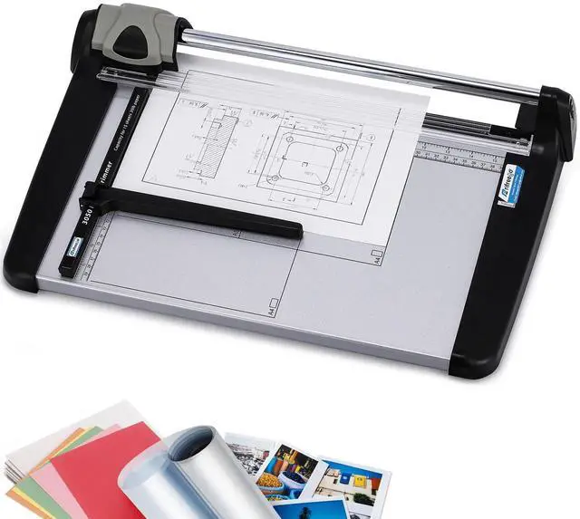 Main image of Rotary Paper Trimmer, 15 Sheets Heavy Duty Paper Trimmer, 360mm(14.17") Cutting Length, Commercial Grade Rotary Paper Cutter for Home/Office/School, Black & Silver