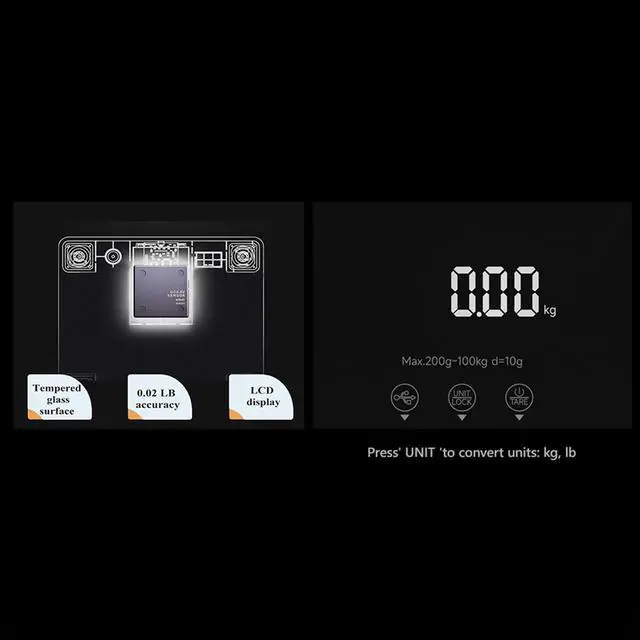 Alt view image 3 of 7 - Medium-Small Veterinary Scale, Dog Scale (±10g) Accuracy, Max 220lbs, Digital Pet Scales and USB Recharging Cord Included, 27 x 13 inch Tempered Glass Platform with Anti Slip Sticker