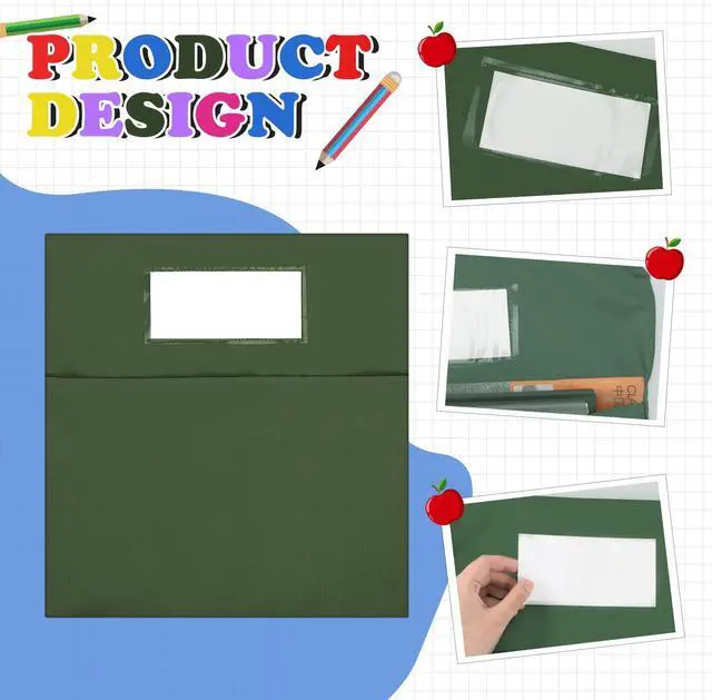 Alt view image 3 of 7 - 24 Pack Classroom Chair Pockets, 15 x 17 Inch Book Storage Bags for Chair with Name Slot Students Chairback Pockets for Kindergarten Primary School Home(Multicolor)