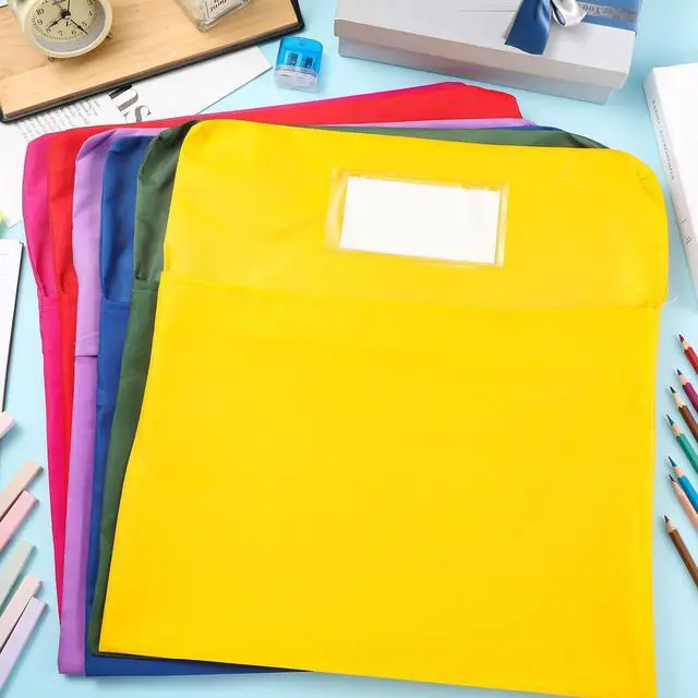 Alt view image 7 of 7 - 24 Pack Classroom Chair Pockets, 15 x 17 Inch Book Storage Bags for Chair with Name Slot Students Chairback Pockets for Kindergarten Primary School Home(Multicolor)