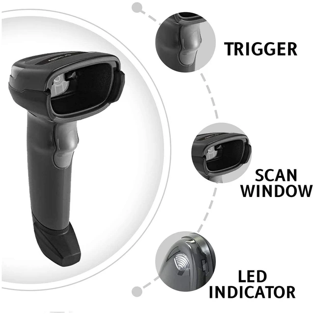 Alt view image 6 of 6 - Zebra DS2208 Series Handheld Standard Range Corded Imager Kit with Shielded USB Cable, Black (DS2208-SR7U2100AZW)