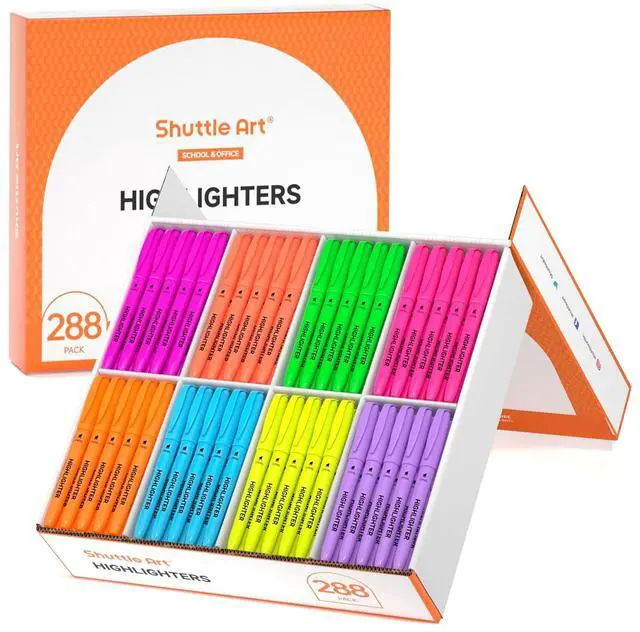 Main image of 288 Pack Highlighters, Highlighters Assorted Colors Set, 8 Bright Colors Chisel Tip Dry-Quickly Non-Toxic Highlighter Markers Bulk for Adults Highlighting in Home School Office