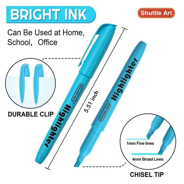 Alt view image 3 of 7 - 288 Pack Highlighters, Highlighters Assorted Colors Set, 8 Bright Colors Chisel Tip Dry-Quickly Non-Toxic Highlighter Markers Bulk for Adults Highlighting in Home School Office