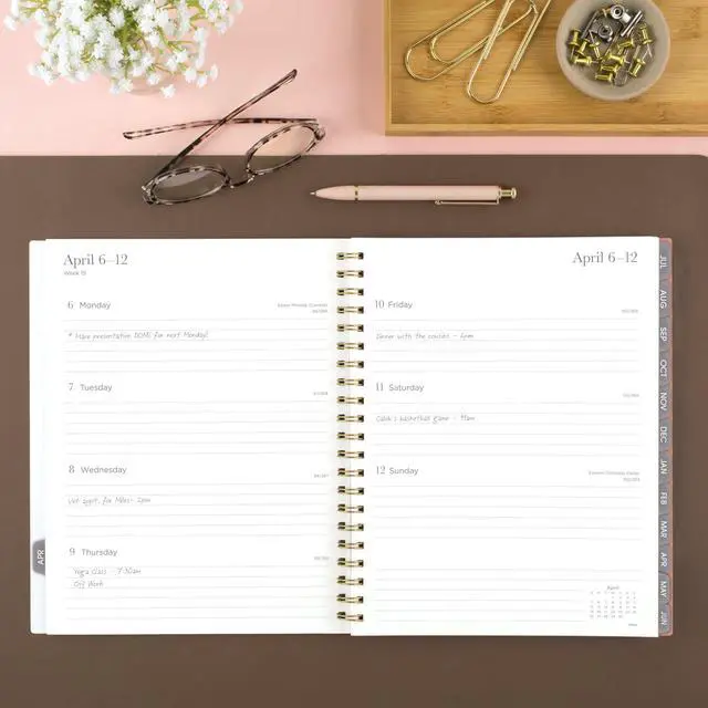 Alt view image 2 of 7 - Planner 2026-2027 Weekly & Monthly Academic 15-Month April-June, 8-1/2" x 11", Flower Patch (1804-905A) (Pack of 12)