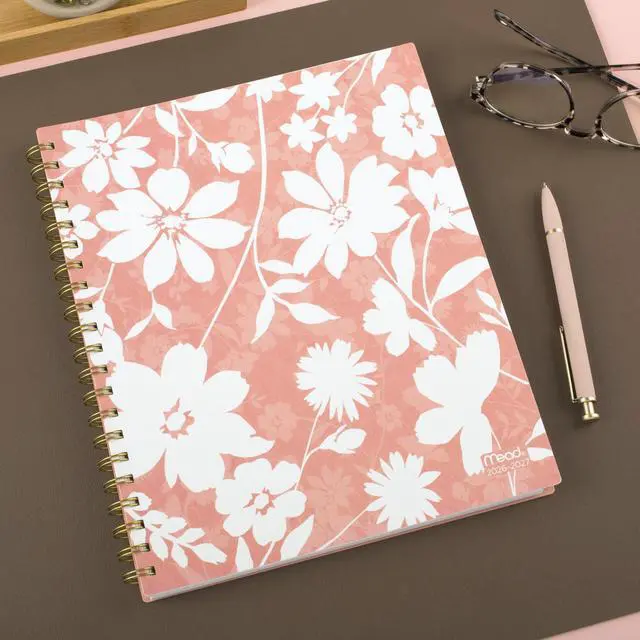 Alt view image 7 of 7 - Planner 2026-2027 Weekly & Monthly Academic 15-Month April-June, 8-1/2" x 11", Flower Patch (1804-905A) (Pack of 12)