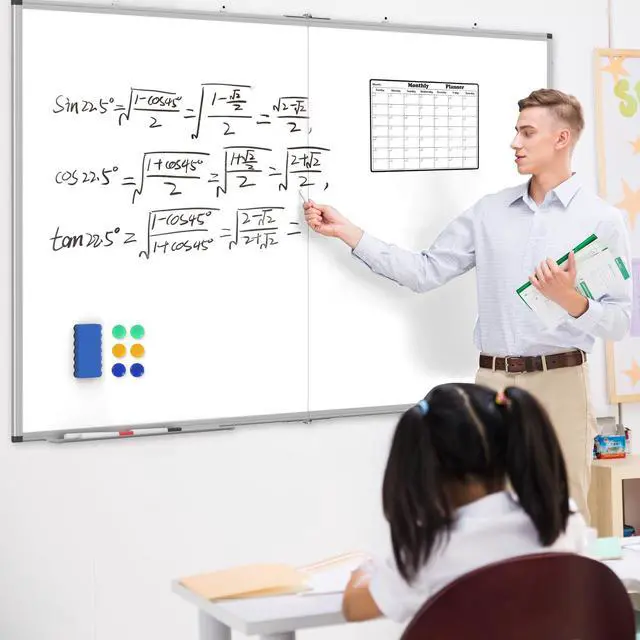 Alt view image 6 of 6 - 60x36 Large Whiteboard for Wall, Magnetic Dry Erase Board for Office | Large Magnetic Surface, Smooth Writing and Easy Erasing, Wall-Mounted Design for Office, Home, School, Meetings and Planning