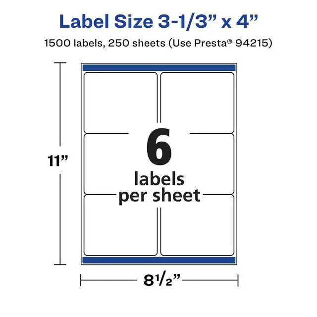 Alt view image 5 of 7 - ® Matte White Rectangle Labels, Sure Feed® Technology, 3-1/3" x 4", 1,500 Matte White Printable Labels