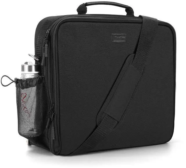 Main image of Zipper Binder 3 Inch D-Ring 3 Ring with Water Bottle Holder | Binder with Strap for School/Office, 700 Sheet Capacity-Multiple Pockets, Fit for 13" Tablet/Laptop, Black