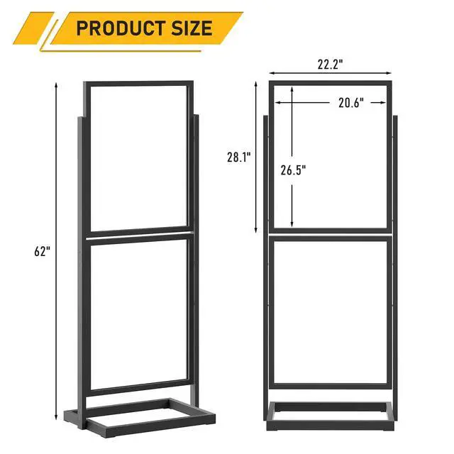 Alt view image 3 of 7 - Sign Holder Floor Stand, Heavy Duty Pedestal Poster Banner Stand for Display, Metal Floor Standing Display - Double Sided Poster Stand 22" x 28" for Business, Office, Trade Show, Mall Advertising
