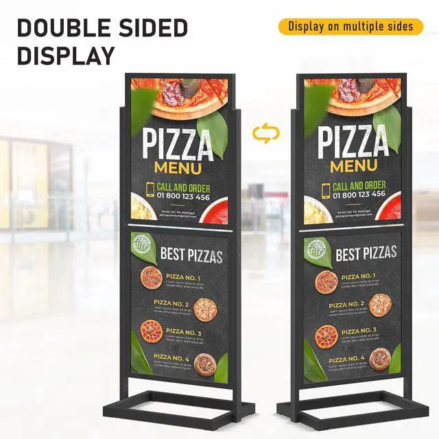 Alt view image 5 of 7 - Sign Holder Floor Stand, Heavy Duty Pedestal Poster Banner Stand for Display, Metal Floor Standing Display - Double Sided Poster Stand 22" x 28" for Business, Office, Trade Show, Mall Advertising