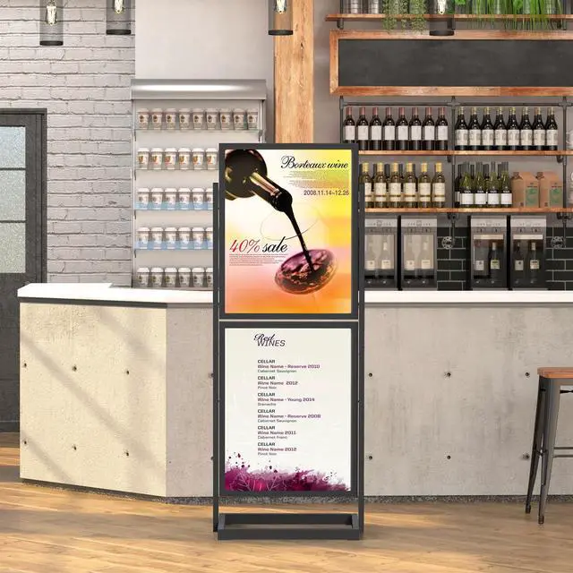 Alt view image 7 of 7 - Sign Holder Floor Stand, Heavy Duty Pedestal Poster Banner Stand for Display, Metal Floor Standing Display - Double Sided Poster Stand 22" x 28" for Business, Office, Trade Show, Mall Advertising