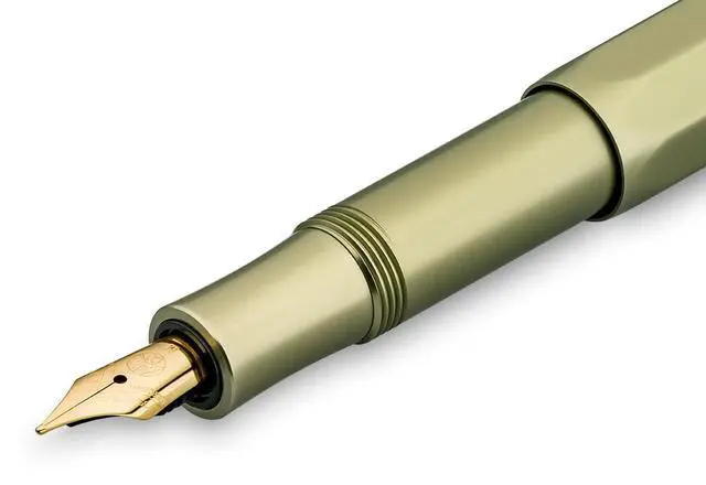 Alt view image 3 of 7 - COLLECTION Fountain Pen Olivine I Premium Aluminium Fountain Pen with Steel Nib for Ink Cartridges Including Metal Box I Exclusive Pen 12.7 cm I Nib: BB (Extra Broad)