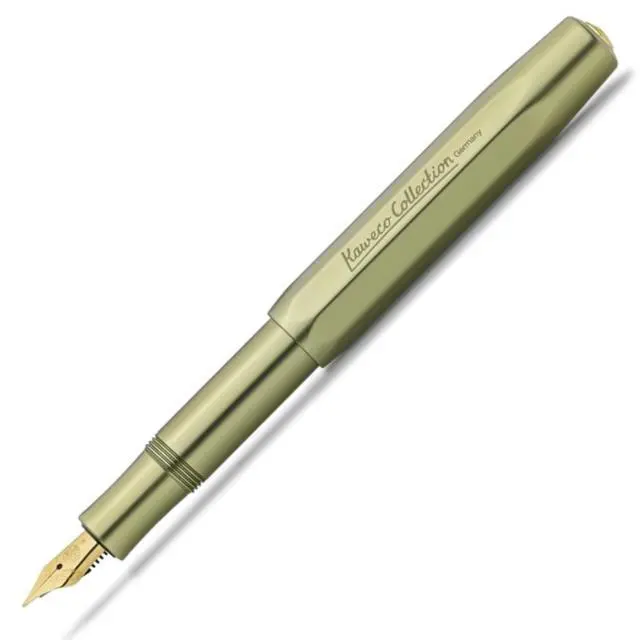 Alt view image 4 of 7 - COLLECTION Fountain Pen Olivine I Premium Aluminium Fountain Pen with Steel Nib for Ink Cartridges Including Metal Box I Exclusive Pen 12.7 cm I Nib: BB (Extra Broad)