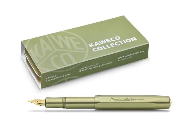 Alt view image 7 of 7 - COLLECTION Fountain Pen Olivine I Premium Aluminium Fountain Pen with Steel Nib for Ink Cartridges Including Metal Box I Exclusive Pen 12.7 cm I Nib: BB (Extra Broad)