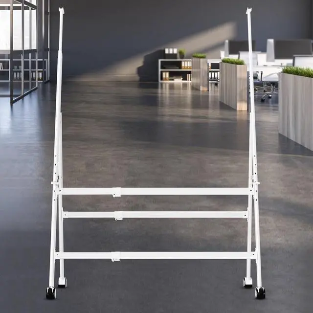 Alt view image 7 of 7 - A-Frame Foldable Rolling White Board Stand with Wheels | Height & Width Adjustable Universal Whiteboard Easel for Glass, Chalk, Bulletin, Display & Dry Erase Boards