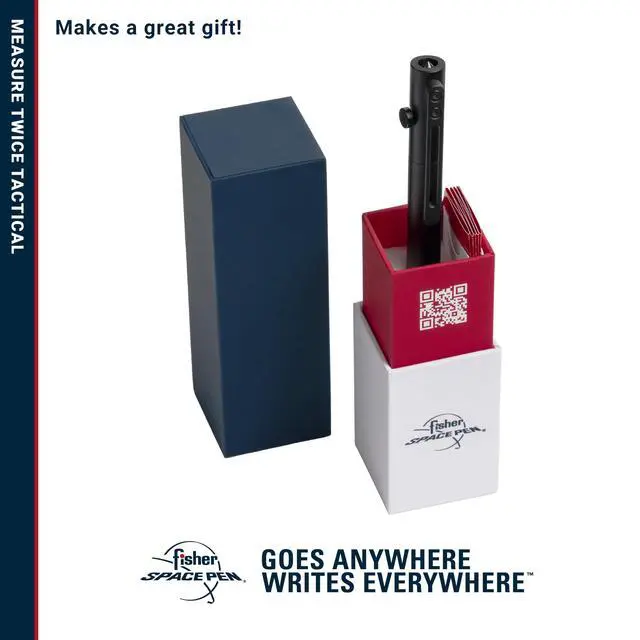 Alt view image 7 of 7 - Space Pen Measure Twice Tactical Pen, Gift Box | Bolt Action, Standard and Metric Scales Ruler, Glass Breaker Tip, Writes Upside Down and in Extreme Temperatures, Pocket Clip