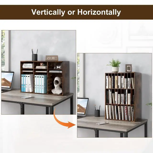 Alt view image 6 of 7 - Classroom Mailbox 27 Slots with Removable Shelves, Rustic Brown | Hold 13500 Sheets Paper, Heavy Duty, Easily Assemble, Teacher Student Organization, For Classroom, Office Home Countertop