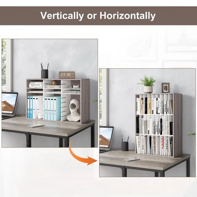 Alt view image 6 of 7 - Classroom Mailbox 27 Slots with Removable Shelves, Retro Grey/White | Hold 13500 Sheets Paper, Heavy Duty, Easily Assemble, Teacher Student Organization, For Classroom, Office Home Countertop