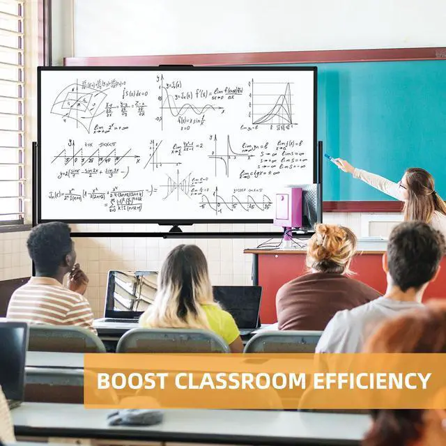 Alt view image 7 of 7 - Rolling White Board on Wheels, 72" x 40" Dry Erase Whiteboard Stand Black | Double-Sided Reversible, 6 x 3.33 ft, Standing Magnetic Whiteboard, Giant Mobile Board, Portable for Office School