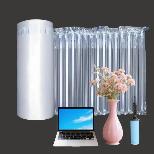 Main image of Large Bubble Cushioning Wrap 15.7" x 262 Ft Inflatable Air Pillow for Shipping Packing Moving Heavy Duty Eco-Friendly Packing Supplies for Fragile Items with Pump, Glass Bottle Packaging