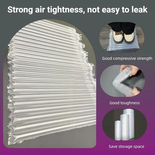 Alt view image 3 of 7 - Large Bubble Cushioning Wrap 15.7" x 262 Ft Inflatable Air Pillow for Shipping Packing Moving Heavy Duty Eco-Friendly Packing Supplies for Fragile Items with Pump, Glass Bottle Packaging