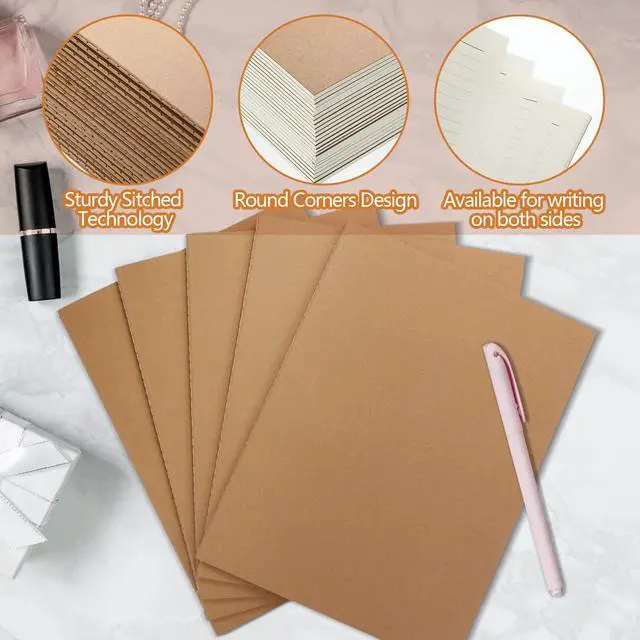 Alt view image 4 of 7 - 36 Pack Large Kraft Notebooks Bulk, 8.5 x 11 Inch College Ruled A4 Subject Diary Journals Notebooks for Office Notes Writing Supplies, 60 Pages