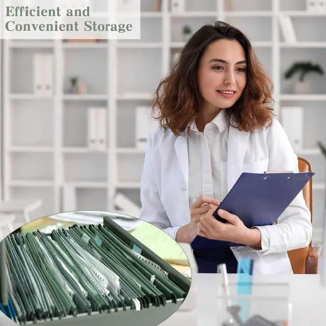Alt view image 6 of 7 - 25 Pack 11×17 Expanding Hanging File Folders for Filing Cabinet 1/5 Cut Heavy Duty Hang Folders with Plastic Tabs & Label Cards Extra Large Hangers File Organizer for 11×17 Paper Engineering Document