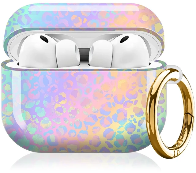 Main image of Compatible with AirPod Pro 3 (2025),Cute Case Cover for Women & Men, Full Protection Shockproof Hard Case with Keychain, Wireless Charging Case Accessories(Gradient Leopard Print)