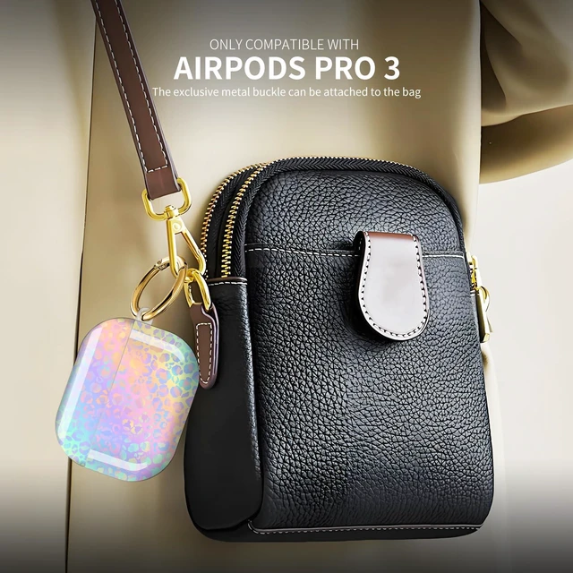 Alt view image 3 of 6 - Compatible with AirPod Pro 3 (2025),Cute Case Cover for Women & Men, Full Protection Shockproof Hard Case with Keychain, Wireless Charging Case Accessories(Gradient Leopard Print)