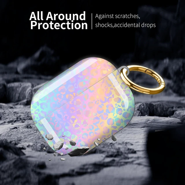 Alt view image 4 of 6 - Compatible with AirPod Pro 3 (2025),Cute Case Cover for Women & Men, Full Protection Shockproof Hard Case with Keychain, Wireless Charging Case Accessories(Gradient Leopard Print)
