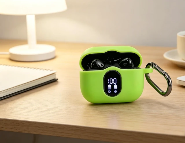 Alt view image 3 of 5 - A90 PRO Cover for Btootos A90 Pro Wireless Earbuds Case Glow in Dark Green Skin