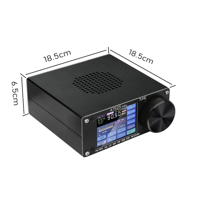 Alt view image 7 of 7 - Si4732 ATS-25 MAX Full Band Radio Receiver 5.2b Version with 3000 mAh Battery,FM AM (MW and SW) SSB Shortwave Receiver with Aluminium Alloy Case,2.4" Touch Screen DSP Receiver Support Type-C Charging