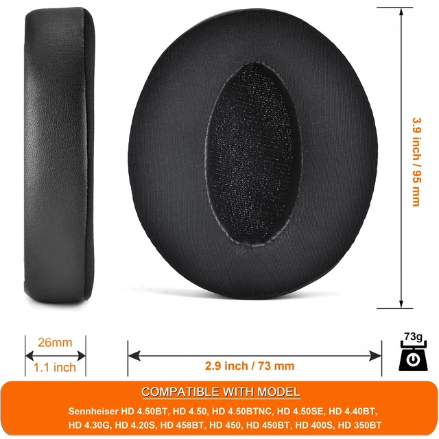 Alt view image 4 of 7 - Earpads for Sennheiser HD 4.50BT HD 4.40BT HD 4.30G HD 4.20S Headset Also for HD 4.50BT, HD 4.50, HD 4.50BTNC, HD 4.50SE, HD 4.40BT, HD 4.30G, HD 4.20S, HD 458BT, HD 450, HD 450BT, HD 350BT