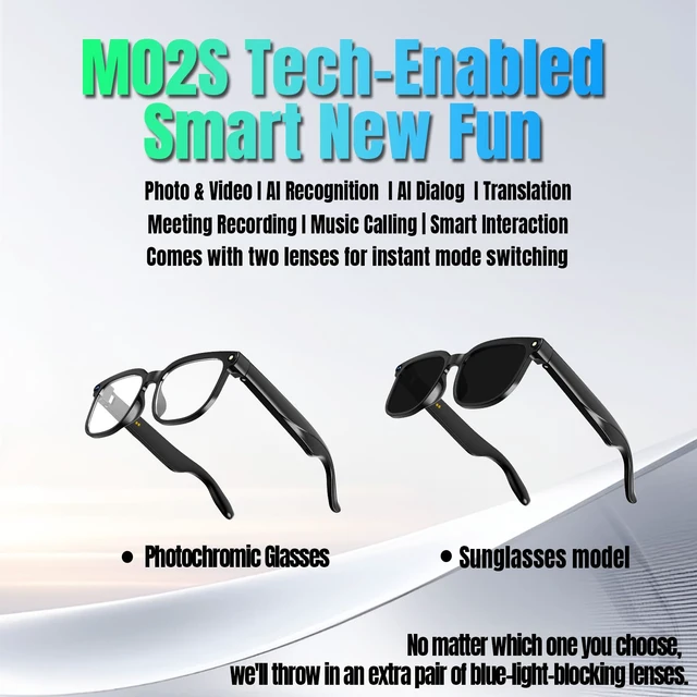 Alt view image 2 of 7 - AI Smart Glasses with Camera, 1080P Video Recording, Real-Time Translation, Bluetooth 5.4 Audio, for Photos, Videos, AI Recognition, Vlogging, Hiking, Travel, Business (Photochromic)