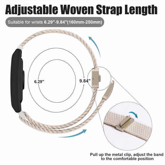 Alt view image 3 of 7 - Band Compatible with Amazfit Helio Strap 22mm Nylon Braided Wristbands with Case for Amazfit Helio Accessories Replacement Bands for Men Women, Soft & Breathable