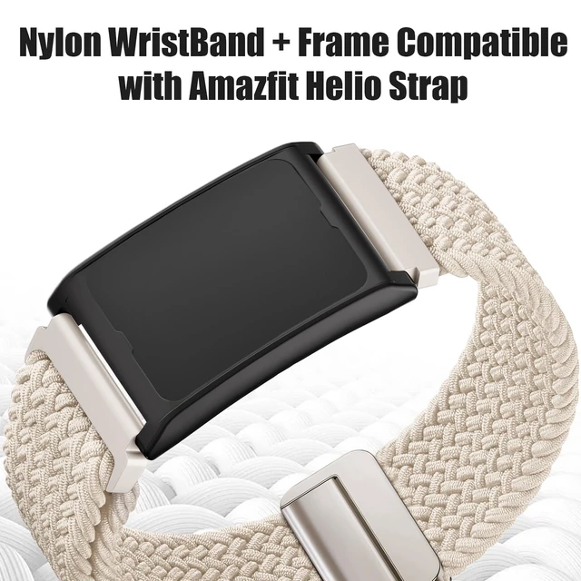 Alt view image 2 of 7 - Band Compatible with Amazfit Helio Strap 22mm Nylon Braided Wristbands with Case for Amazfit Helio Accessories Replacement Bands for Men Women, Soft & Breathable
