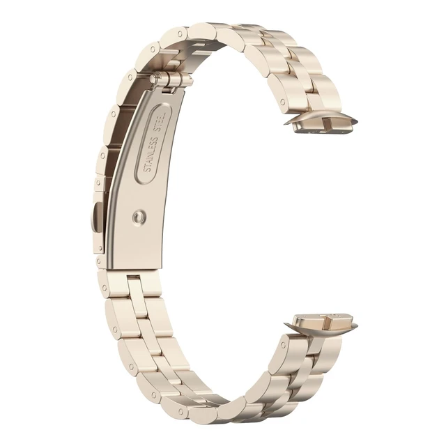 Alt view image 4 of 7 - Bands Compatible with Fitbit Luxe Metal Stainless Steel Watch Band Replacement Classic Durable Solid Link Accessory Buckle Metal Strap Wrist Band for Luxe Fitness Wellness Tracker