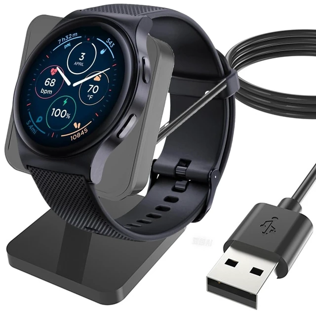 Main image of Compatible with Moto Watch 120, 70, 40 Smart Watch Charging Dock Station, 2-in-1 Charger & Stand, Stable & Safe Charging, Sleek & Functional Design, Black-1