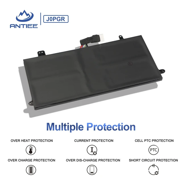 Alt view image 4 of 7 - 42Wh J0PGR Laptop Battery for Dell Latitude 5285/5290 2-in-1 Series T17G/T17G001/T17G002,JOPGR,0RDYCT,RDYCT,1WND8,X16TW,0X16TW,0FTH6F,FTH6F,7.6V,5250mAh