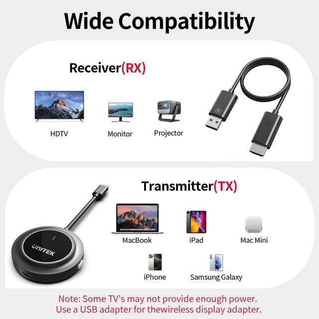 Alt view image 7 of 7 - USB C Wireless HDMI Display Dongle Adapter with PD3.0 Charging Port Portable USB C Wireless Mirroring Transmitter Stream Video to Monitor Projector for TV Phone Laptop iOS Android Windows
