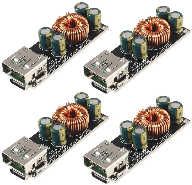 Main image of 60W 6-35V DC to USB Type C PD 3.0 QC4 Type A QC3.0 DC Fast Charge 12V 24V Step-Down Power Module USB Type-C Mobile Phone Quick Charge Adapter (4pcs)