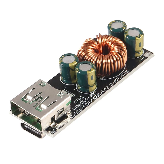 Alt view image 2 of 6 - 60W 6-35V DC to USB Type C PD 3.0 QC4 Type A QC3.0 DC Fast Charge 12V 24V Step-Down Power Module USB Type-C Mobile Phone Quick Charge Adapter (4pcs)