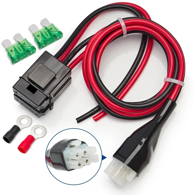 Main image of 6 Pin 12AWG DC Power Cord Cable, 1M Short Wave Power Supply Cable with 30A Fuse Compatible for Yaesu FT-847 FT-857D FT-897 Kenwood TS-870 Icom IC-740 IC-751 AlincoDX-70 DC-77 CB Mobile Radio
